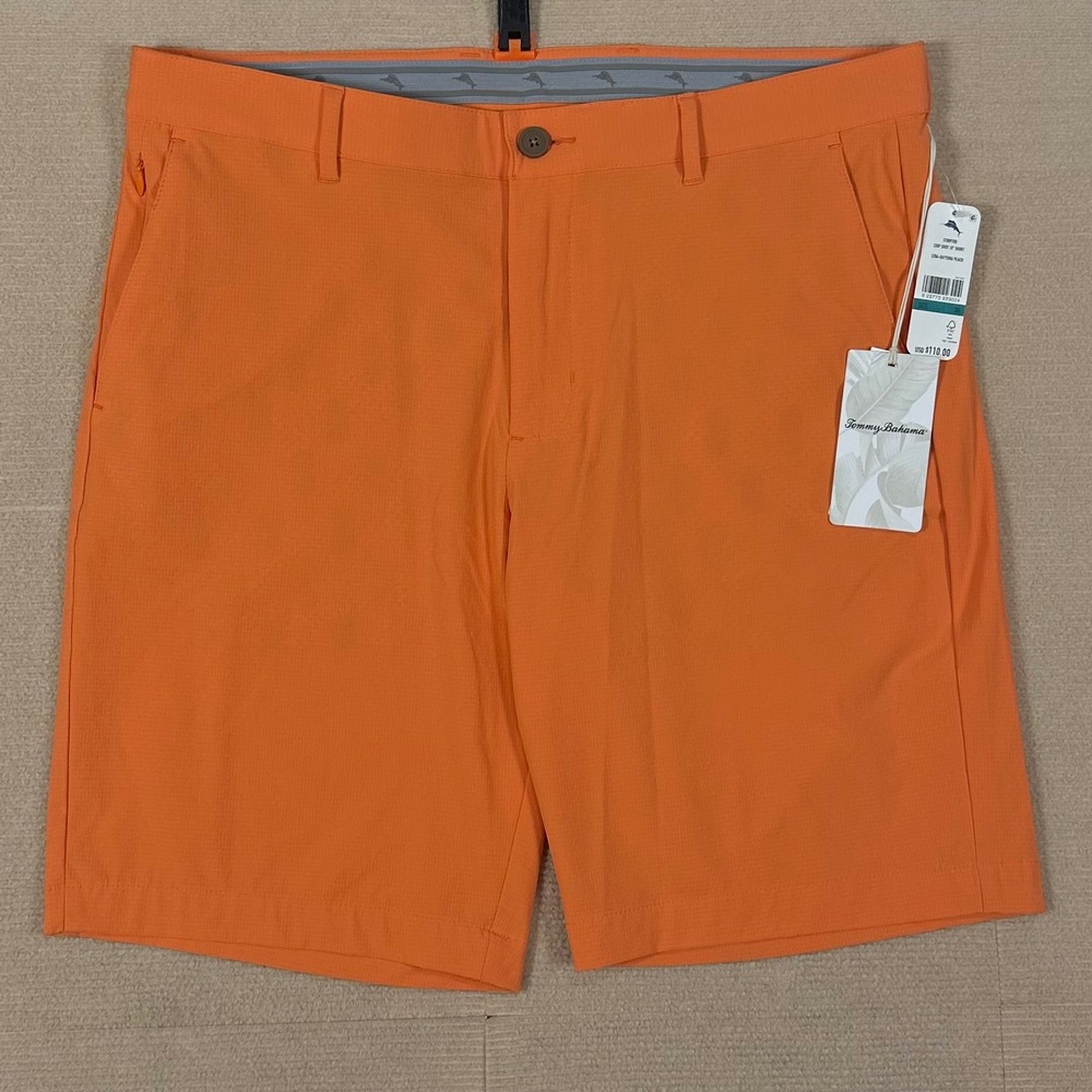 Tommy Bahama Chip Shot Golf Shorts NWT Island Zone Mens 35 Peach Stretch $110